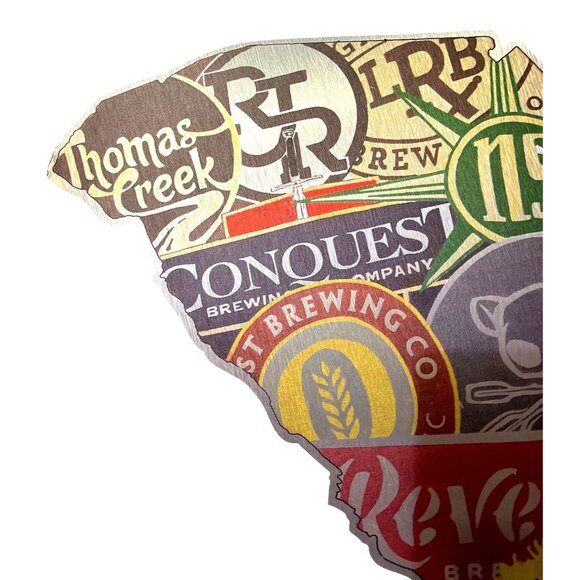 States of Brew South Carolina Craft Beer Sign Hoppy Faces, Barley Places - Picture 3 of 6